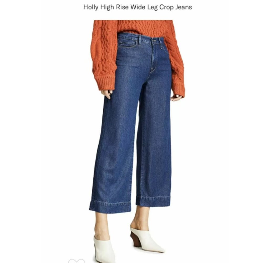 23.) NWT Hudson Jeans High Rise Holly Wide Leg Crop Dark Wash- Size 30 MSRP $215